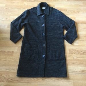 J.Jill 100% Wool  Knit Coat 5-Button Relaxed Cardigan (M ) Dark Heather Gray